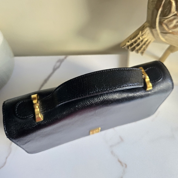 Vintage Givenchy Black Leather Top Handle Crossbody Bag GUC - Picture 5 of 15